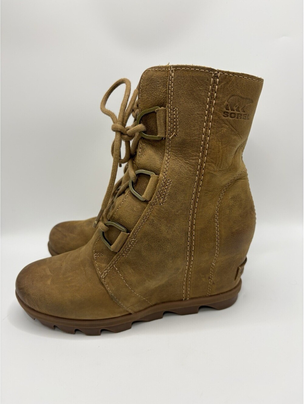 Sorel Artic Wedge II Waterproof Leather Boots Women Size 7 Tan